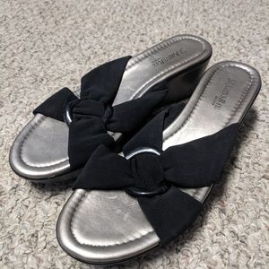 Size 8.5W Black Wedges St John's Bay